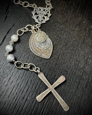 Shannon Koszyk Grey Pearl One of a Kind Rosary