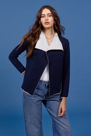 Goldie LT Draped Jacket - Navy
