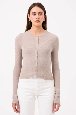 Goldie Crop Cardigan - Oatmeal
