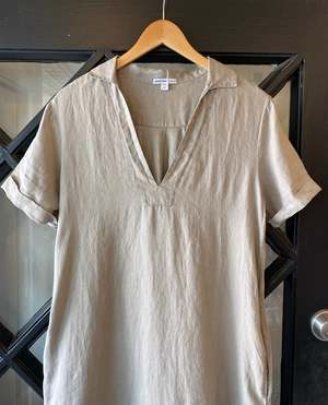 James Perse Open Henley Shirt Dress Silt Madisonbelle